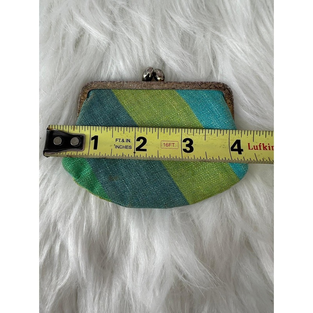 Vintage Kleinerts Striped Kiss Lock Coin Purse Mid Century Wallet Retro Y2K - Picture 6 of 7